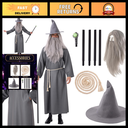 Men wizard costume 5 piece - wizard,